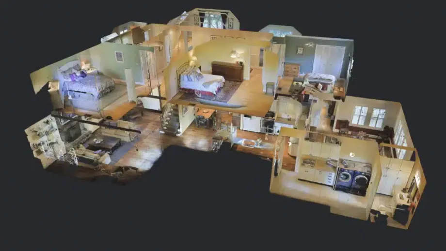 Matterport dollhouse view of a whole property